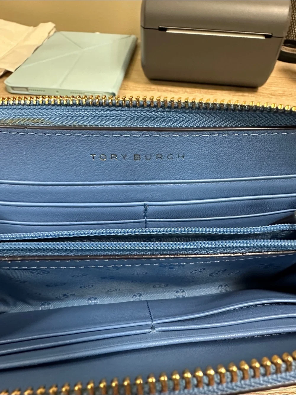 Tory Burch peebled leather